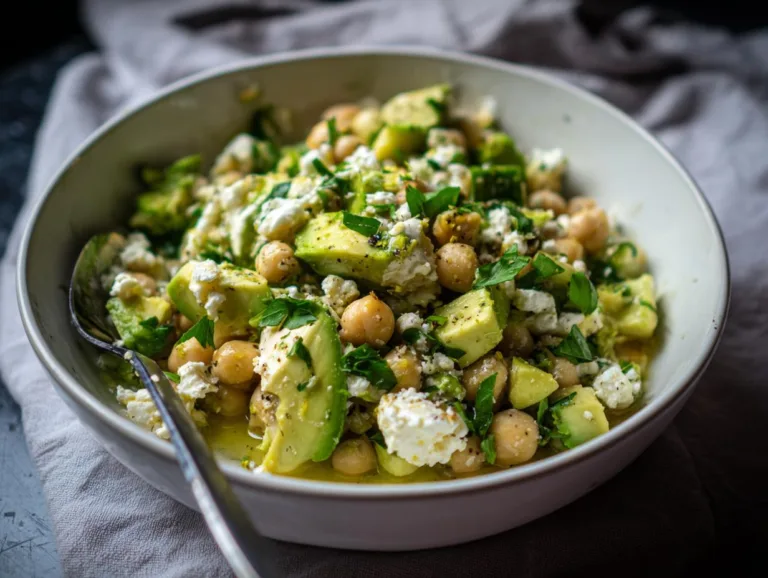 Chickpea Feta Avocado Salad