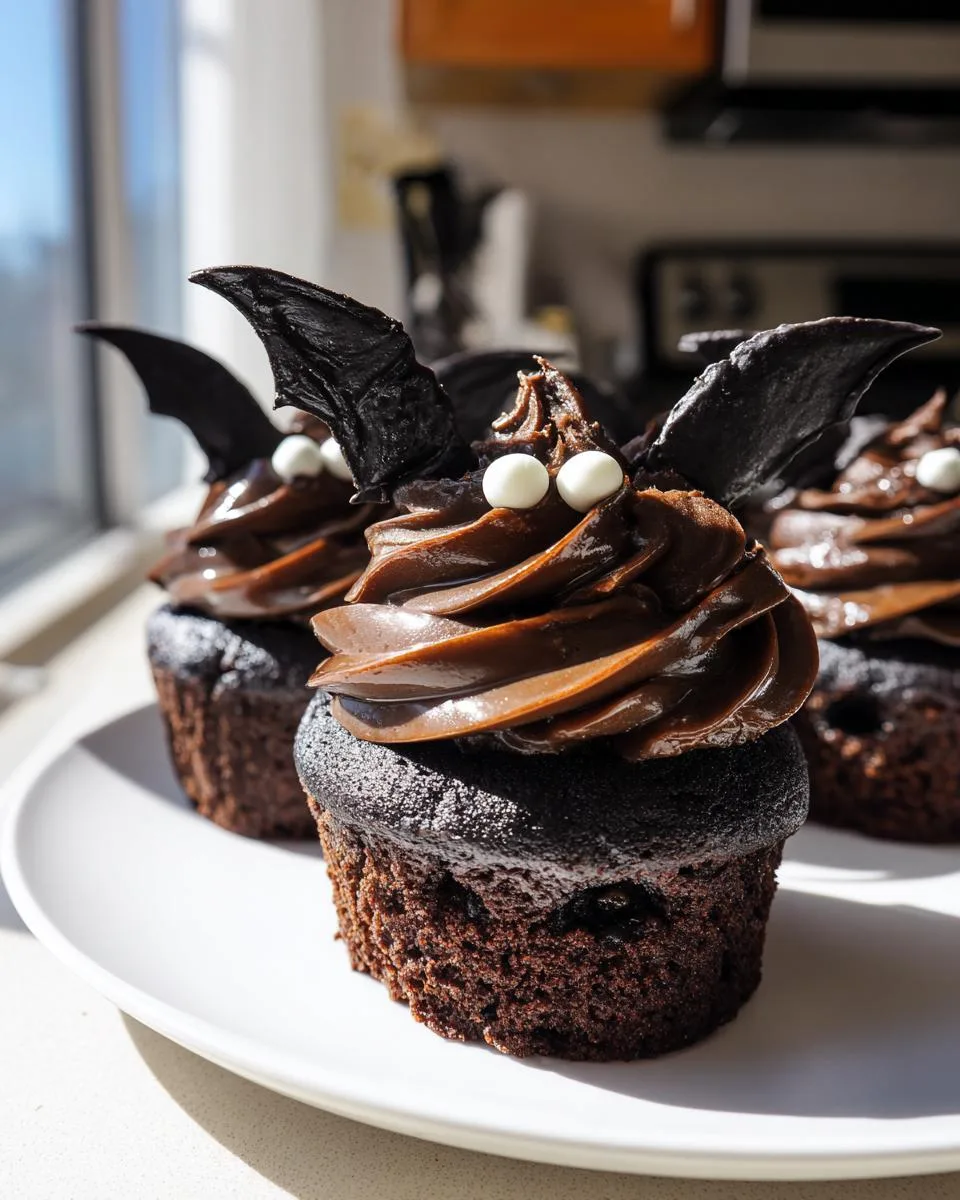 Halloween Bat Cupcakes - detail 3