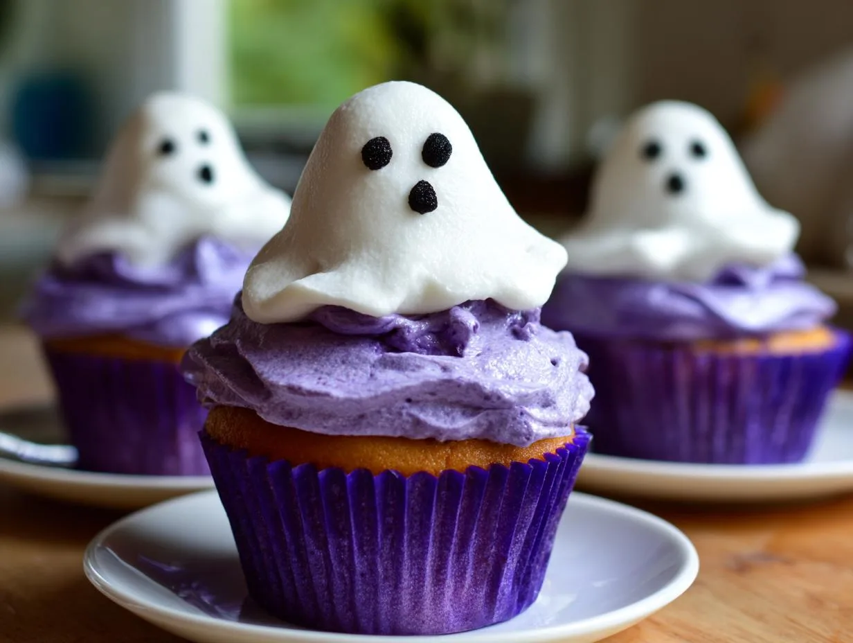 Spooky 2-Ingredient Halloween Ghost Cupcakes Kids Love!