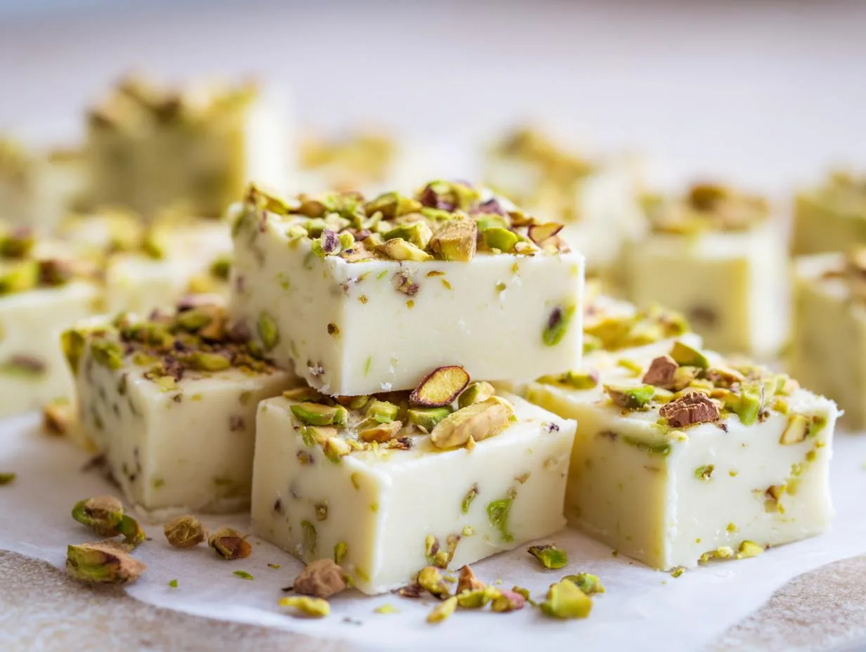 60-Minute No Bake Pistachio Fudge – Heavenly Creamy
