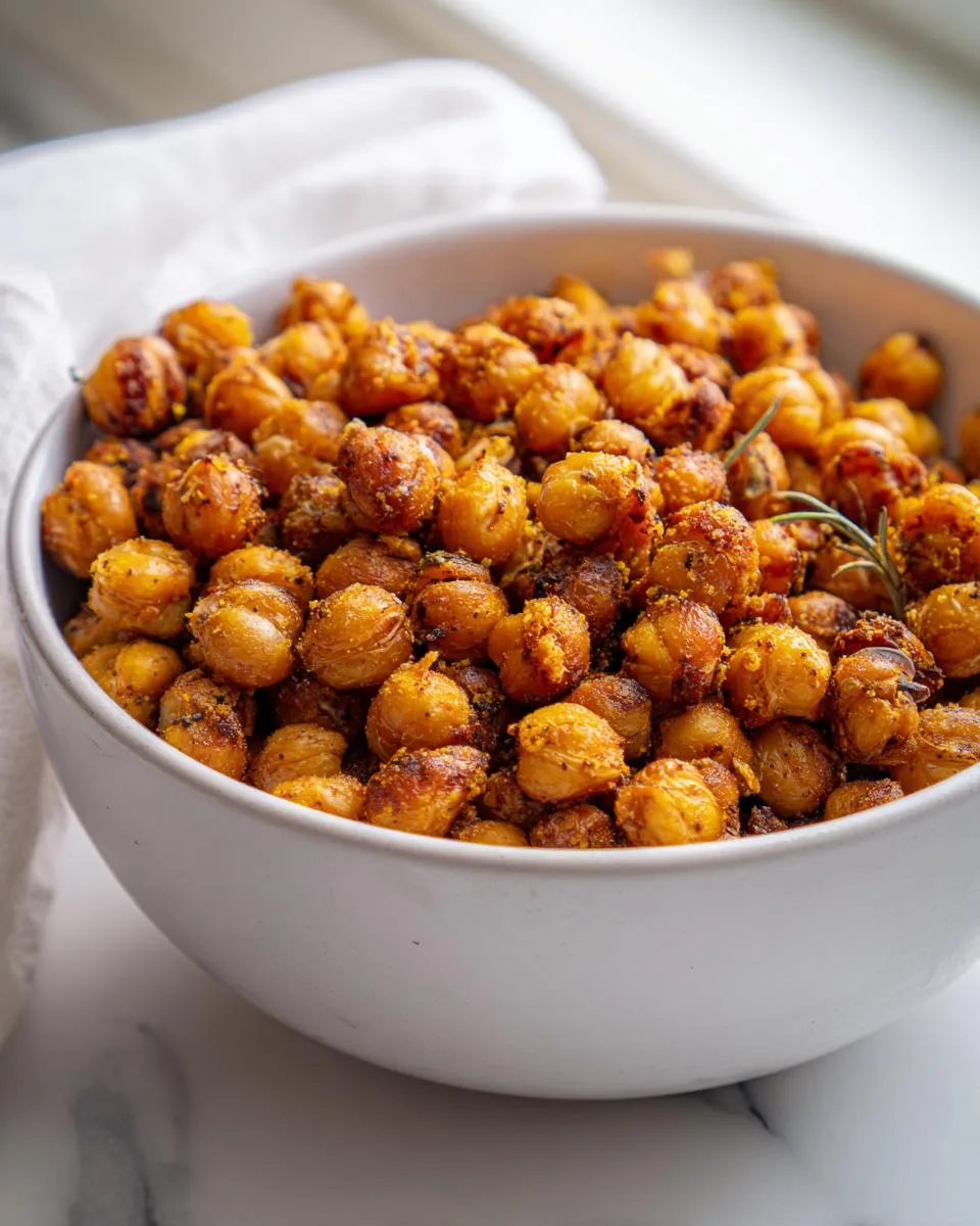 air fryer roasted chickpeas - detail 3