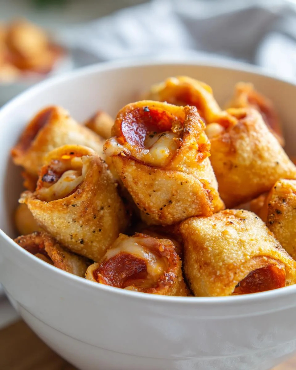 crispy air fryer pizza rolls - detail 3