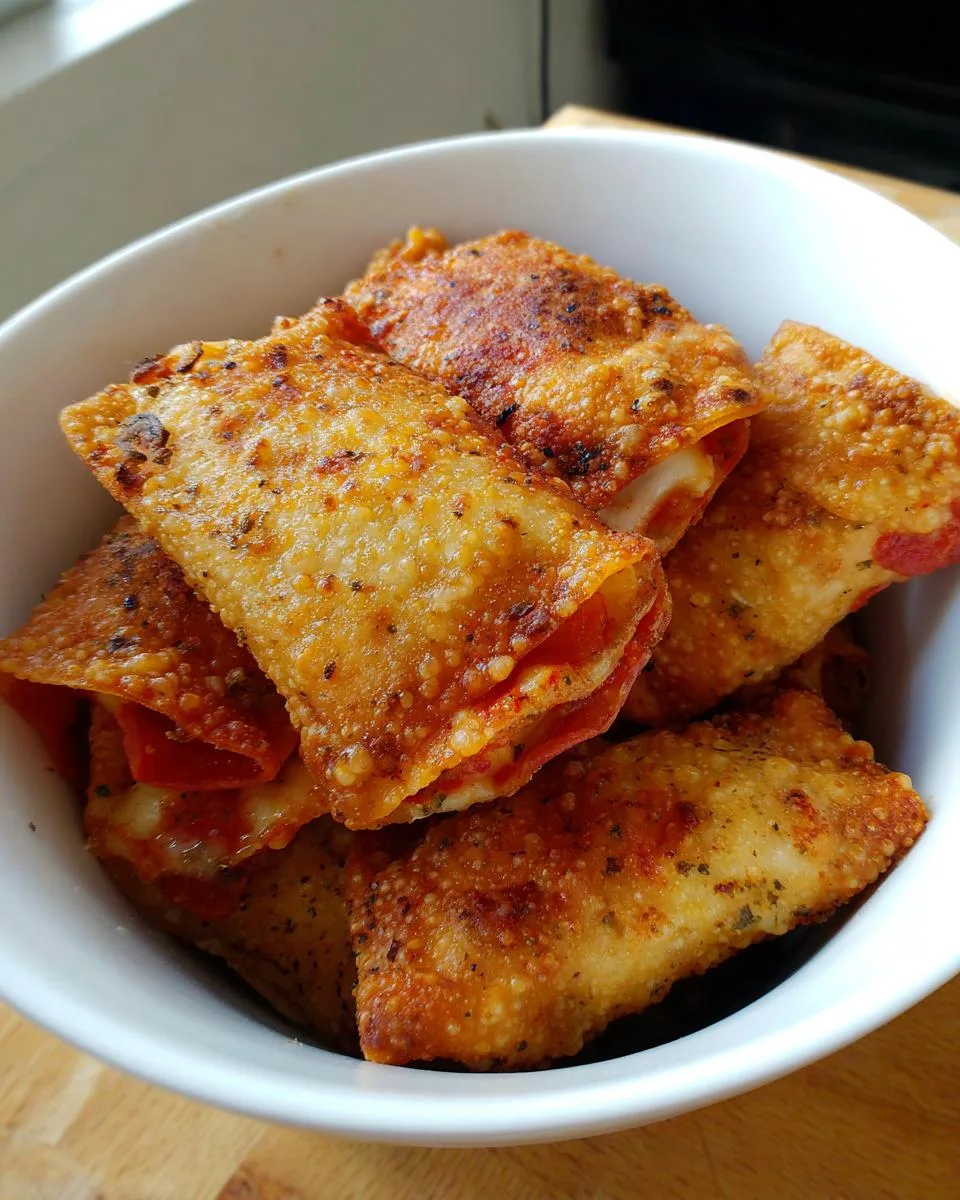 crispy air fryer pizza rolls - detail 4