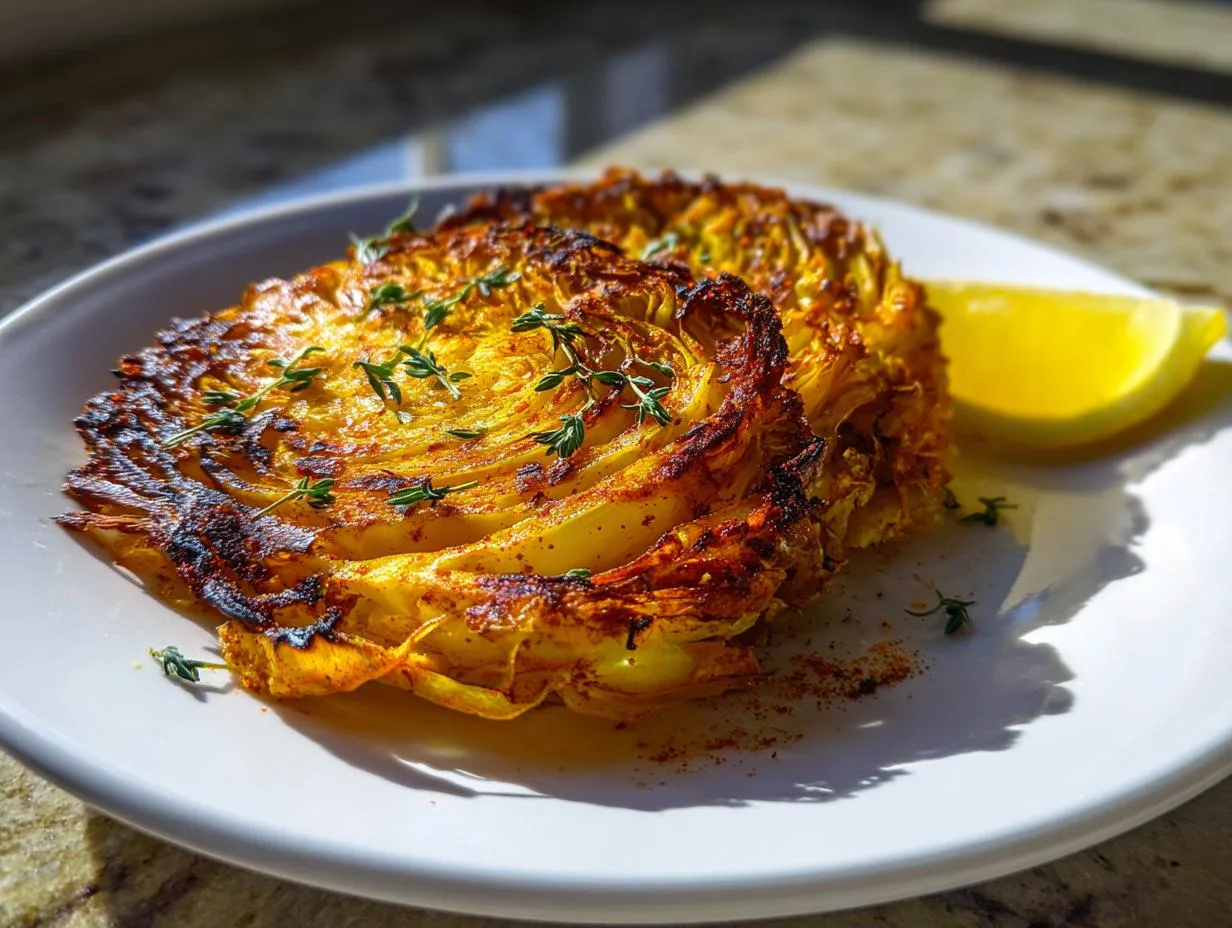 3-Ingredient Air Fryer Cabbage Steaks: Crispy Bliss