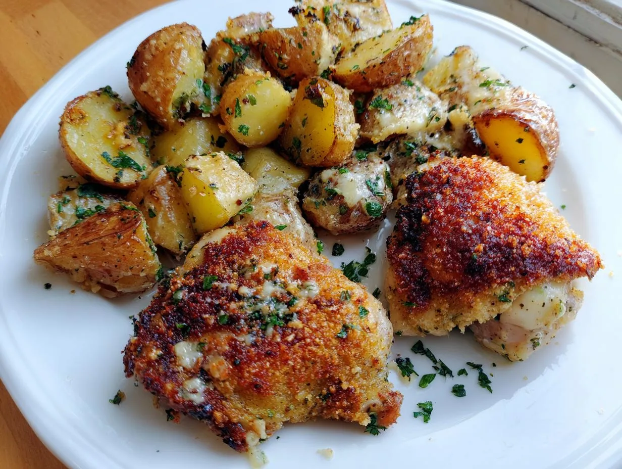 Perfect Garlic Parmesan Chicken and Potatoes in 35 Minutes