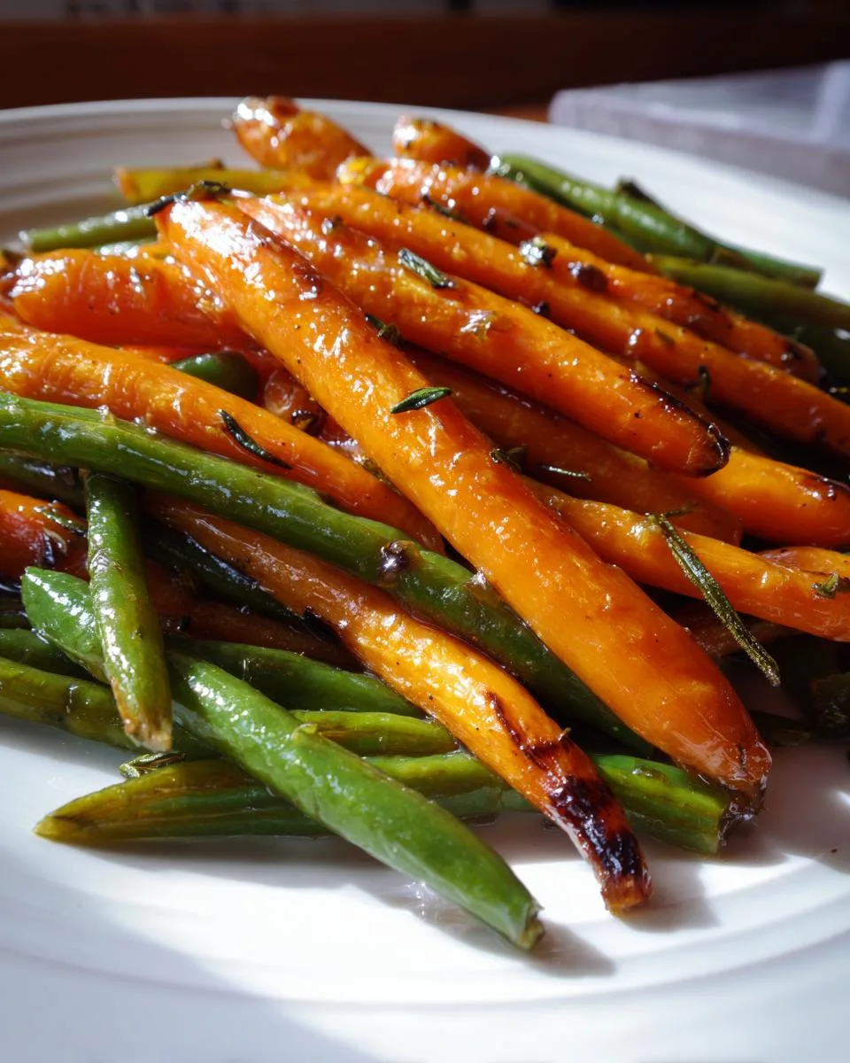 Honey Glazed Carrots and Green Beans - detail 3