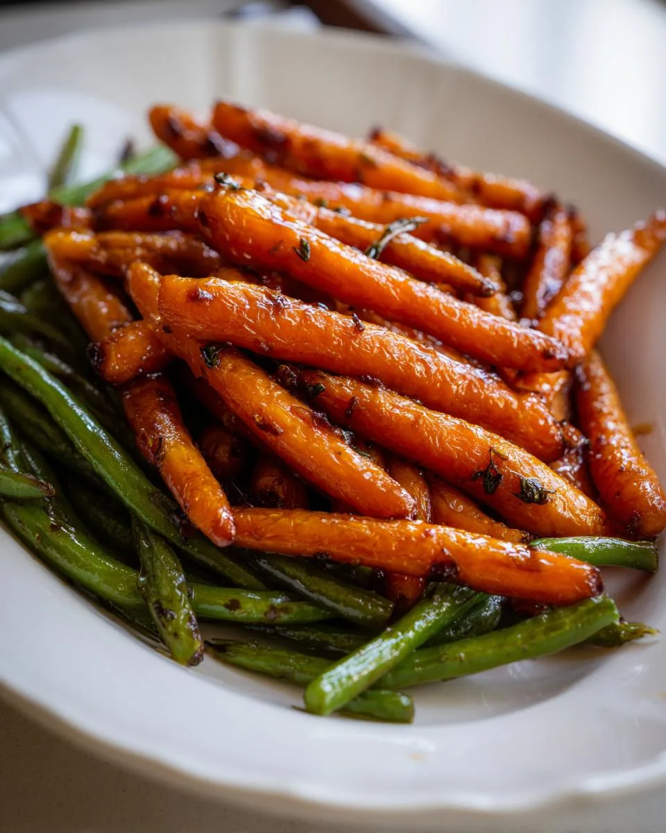 Honey Glazed Carrots and Green Beans - detail 4
