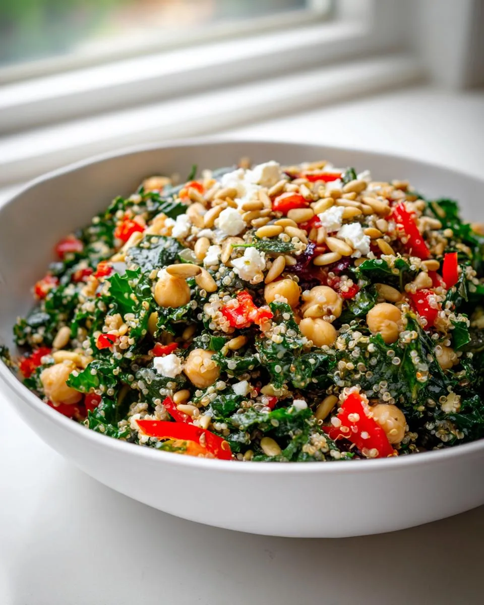 Kale Quinoa & Chickpea Salad with Lemon Vinaigrette - detail 3