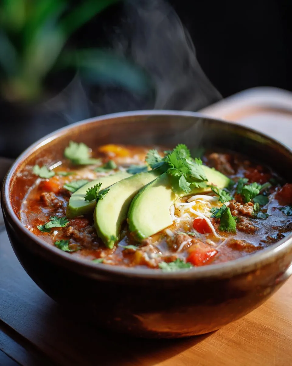 Keto Crockpot Taco Soup - detail 3