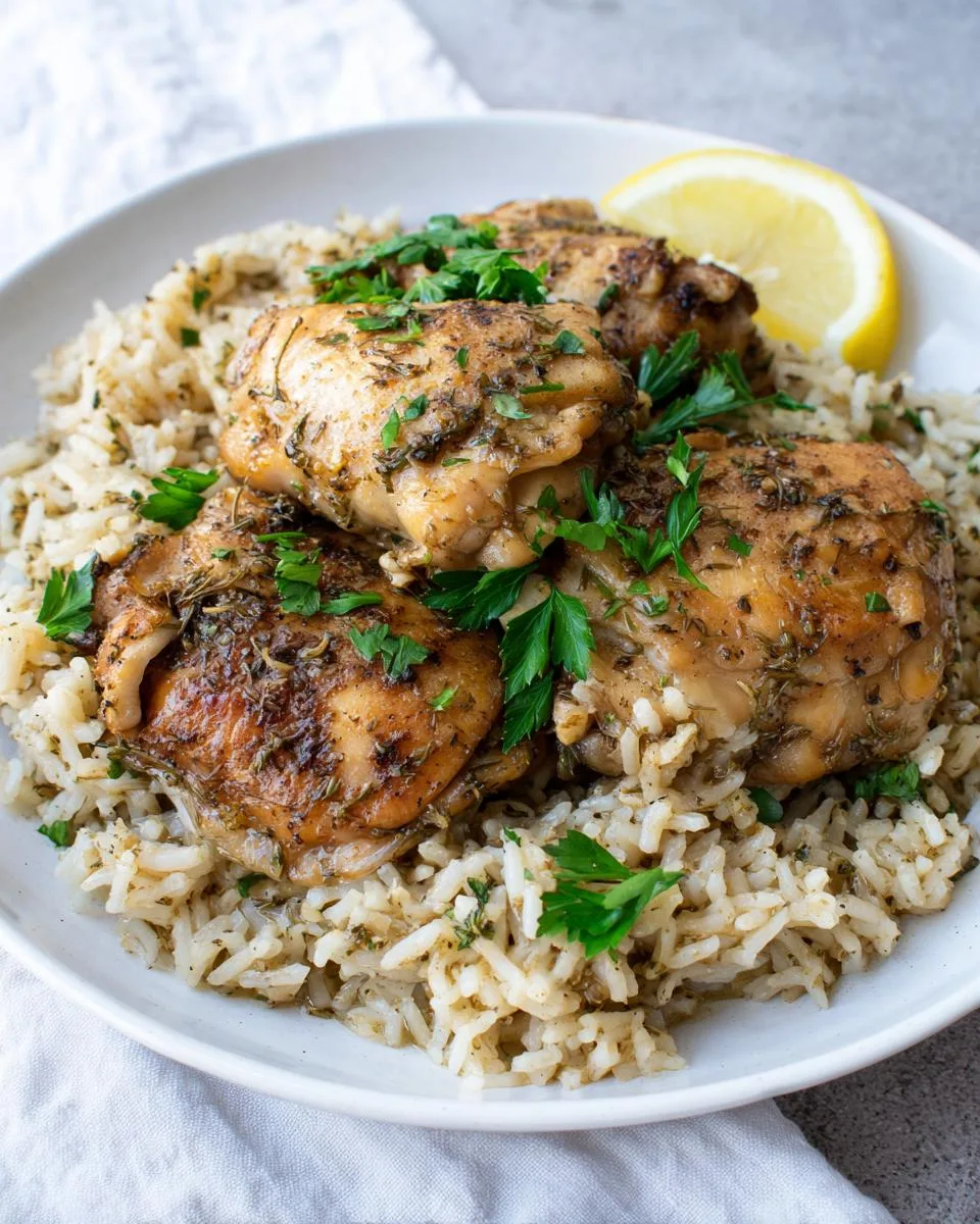 Slow Cooker Lemon Herb Chicken and Rice - detail 4