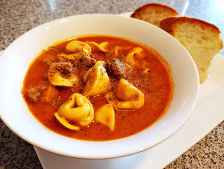 Slow Cooker Tomato Tortellini Soup