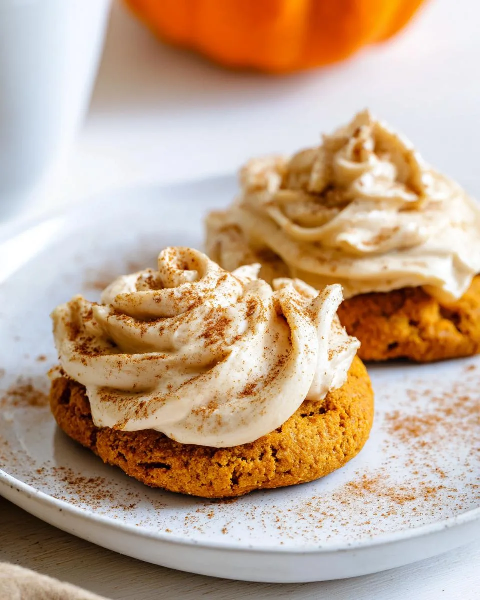 Soft Pumpkin Cookies with Cinnamon Frosting - detail 3