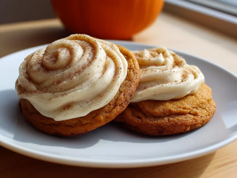 Soft Pumpkin Cookies with Cinnamon Frosting