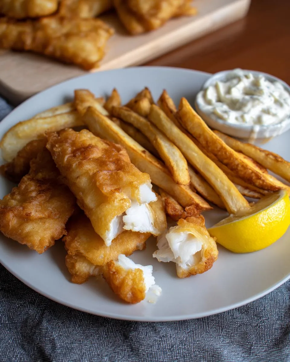 Battered Fish Fingers Chips - detail 3
