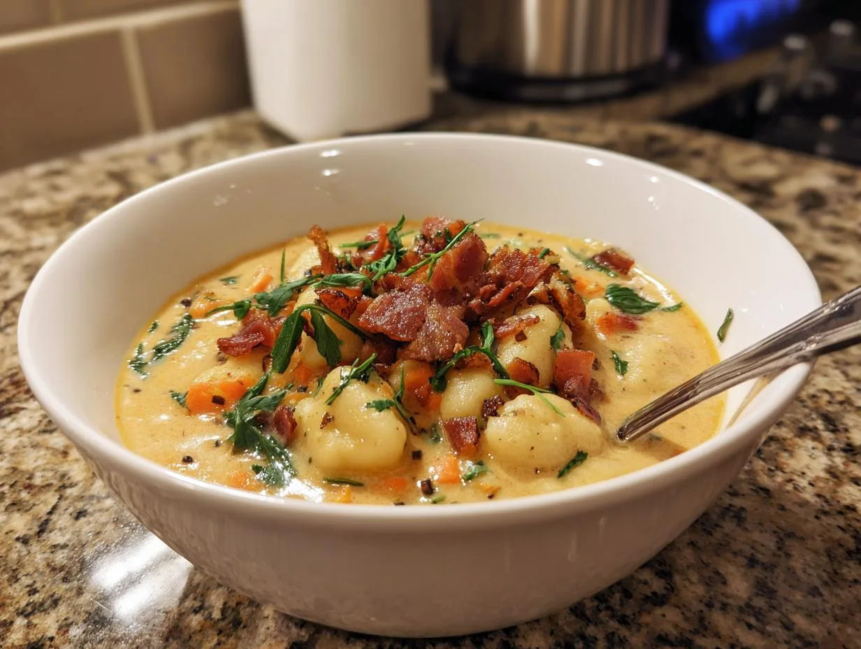Cheddar Gnocchi Soup Recipe – Creamy Comfort in a Bowl