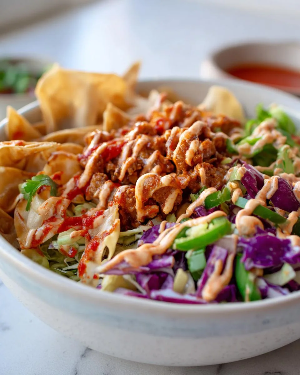 Chicken Wonton Taco Bowl - detail 4