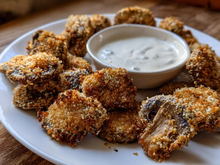 Christmas Fried Sliced Mushrooms with Ranch