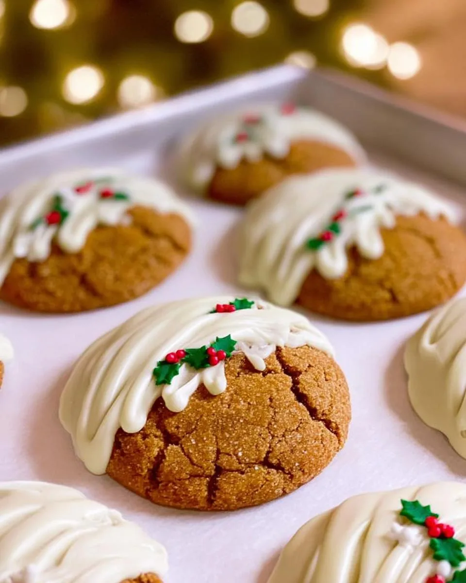 Christmas White Chocolate Dipped Chewy Maple Cookies - detail 3