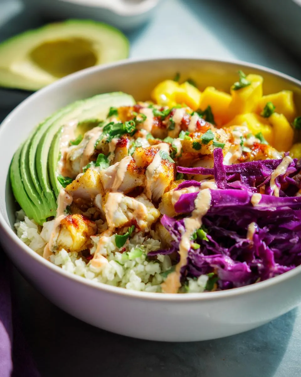 Fish Taco Bowl with Chipotle Lime Mayo Sauce - detail 2