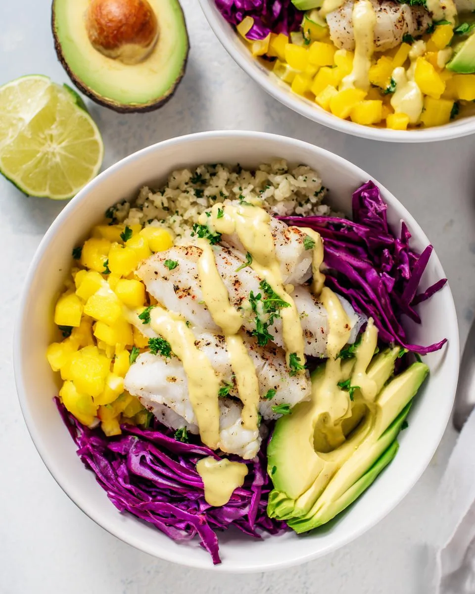 Fish Taco Bowl with Chipotle Lime Mayo Sauce - detail 4