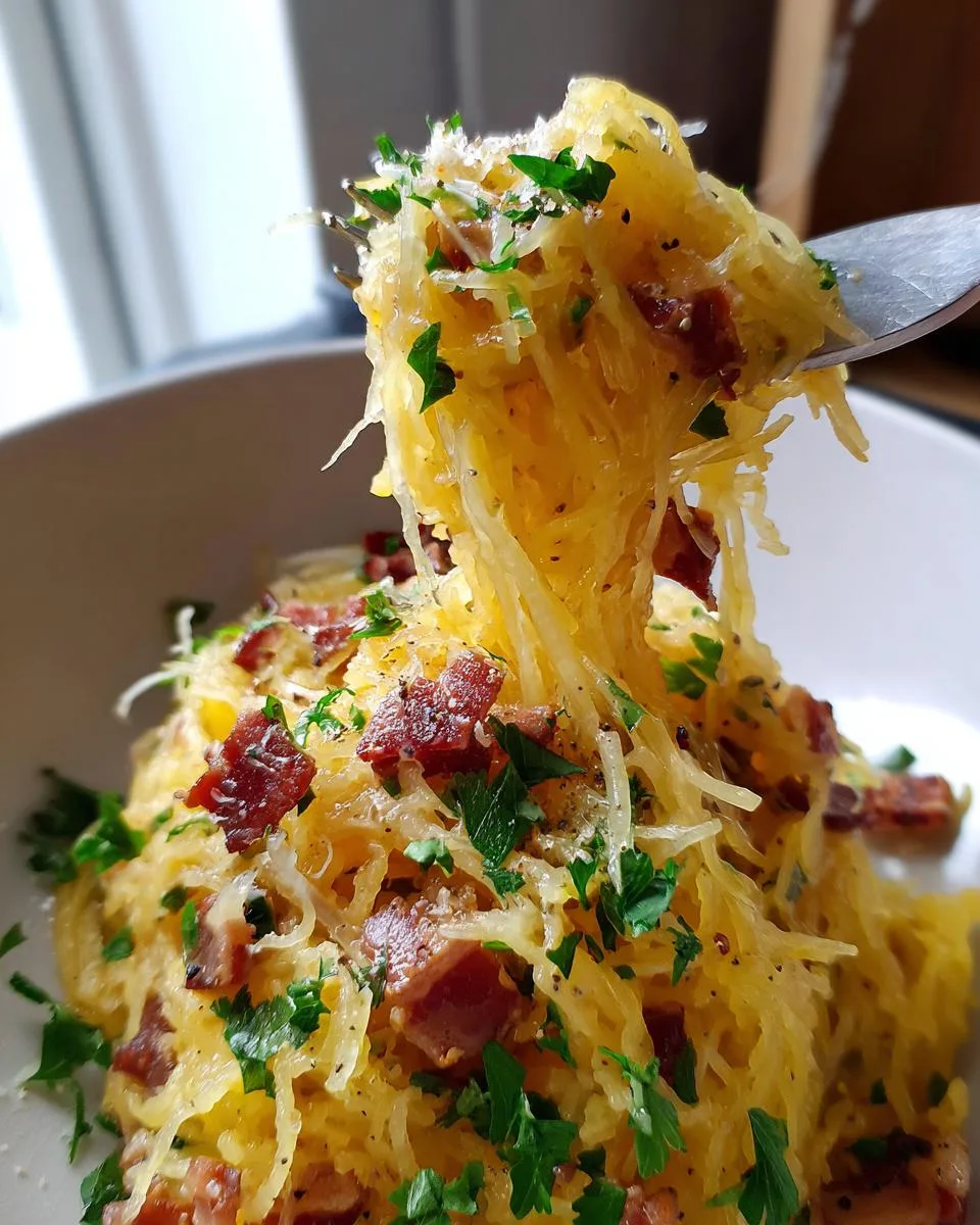 Keto Spaghetti Squash Carbonara - detail 3