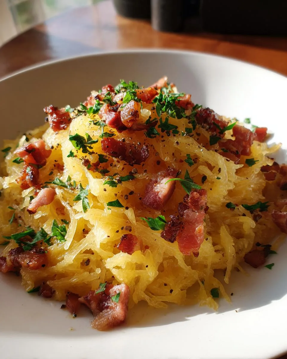 Keto Spaghetti Squash Carbonara - detail 4