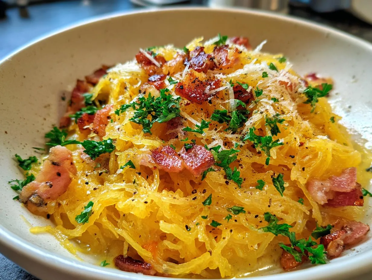 Keto Spaghetti Squash Carbonara: Heavenly Low-Carb Dish