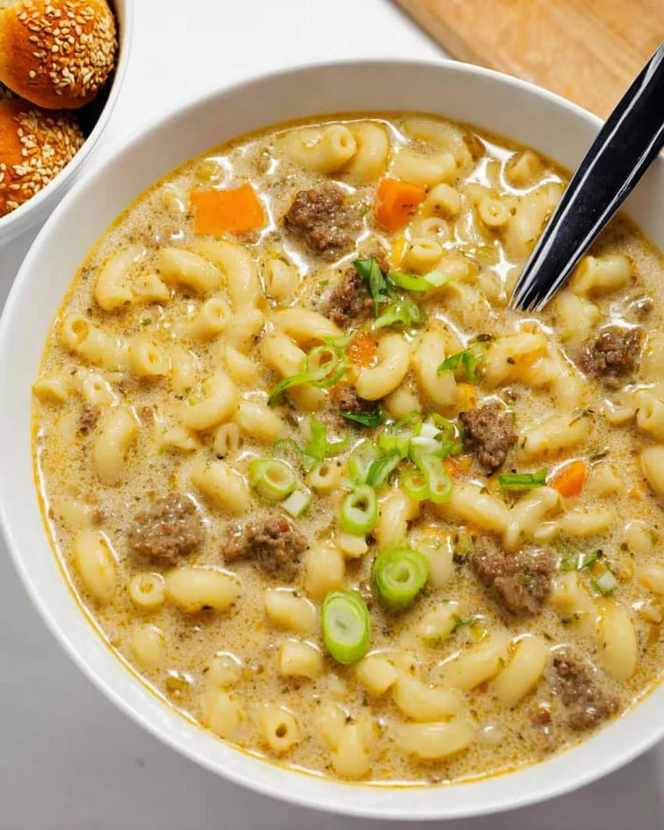 One-Pot Macaroni Cheeseburger Soup - detail 3