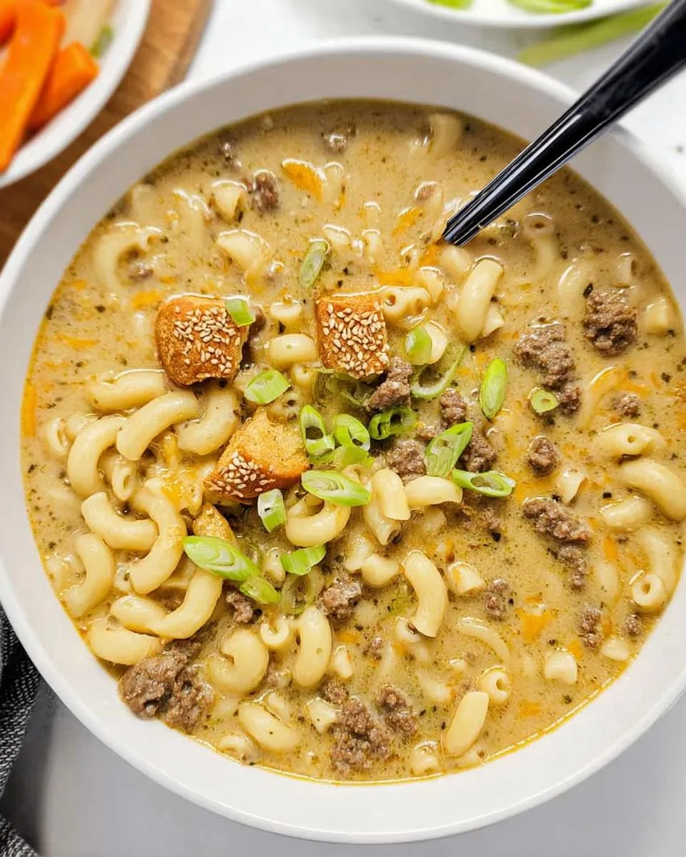 One-Pot Macaroni Cheeseburger Soup - detail 4