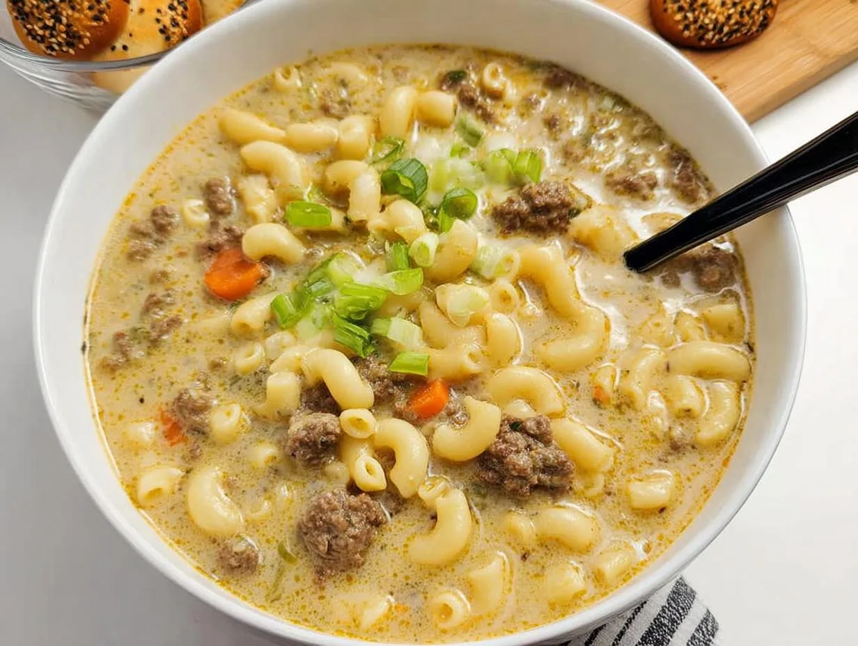 1-Pot Macaroni Cheeseburger Soup Will Blow Your Mind!