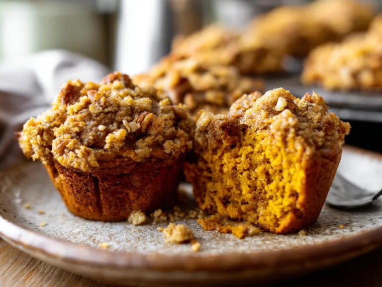 Pumpkin Pecan Muffins with crumble topping