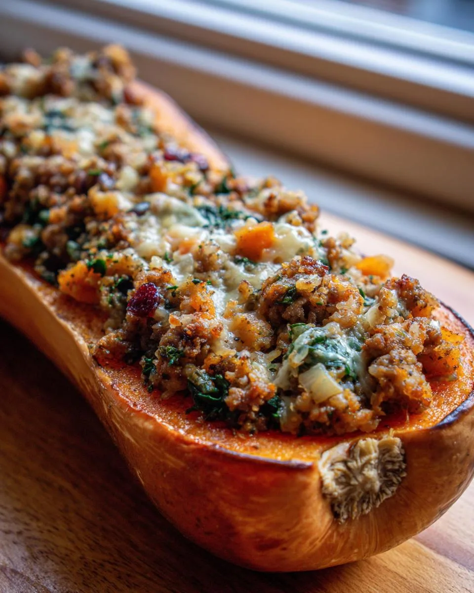 Sausage And Apple Stuffed Butternut Squash - detail 3