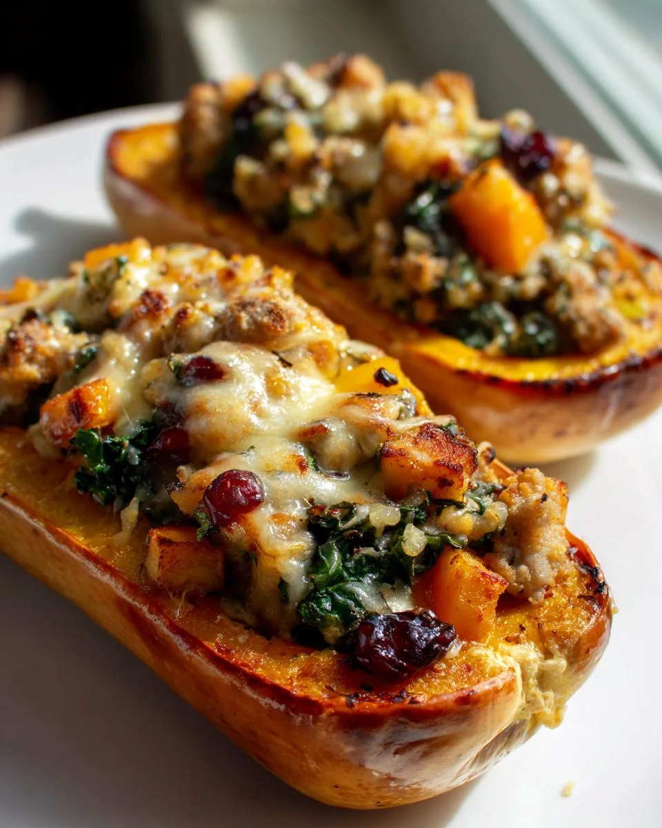 Sausage And Apple Stuffed Butternut Squash - detail 4