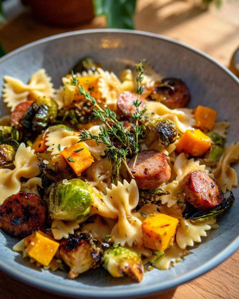 Sausage Pasta Brussels Sprouts Butternut Squash - detail 3
