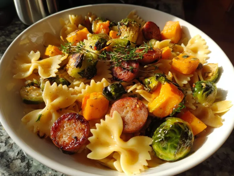 Sausage Pasta Brussels Sprouts Butternut Squash