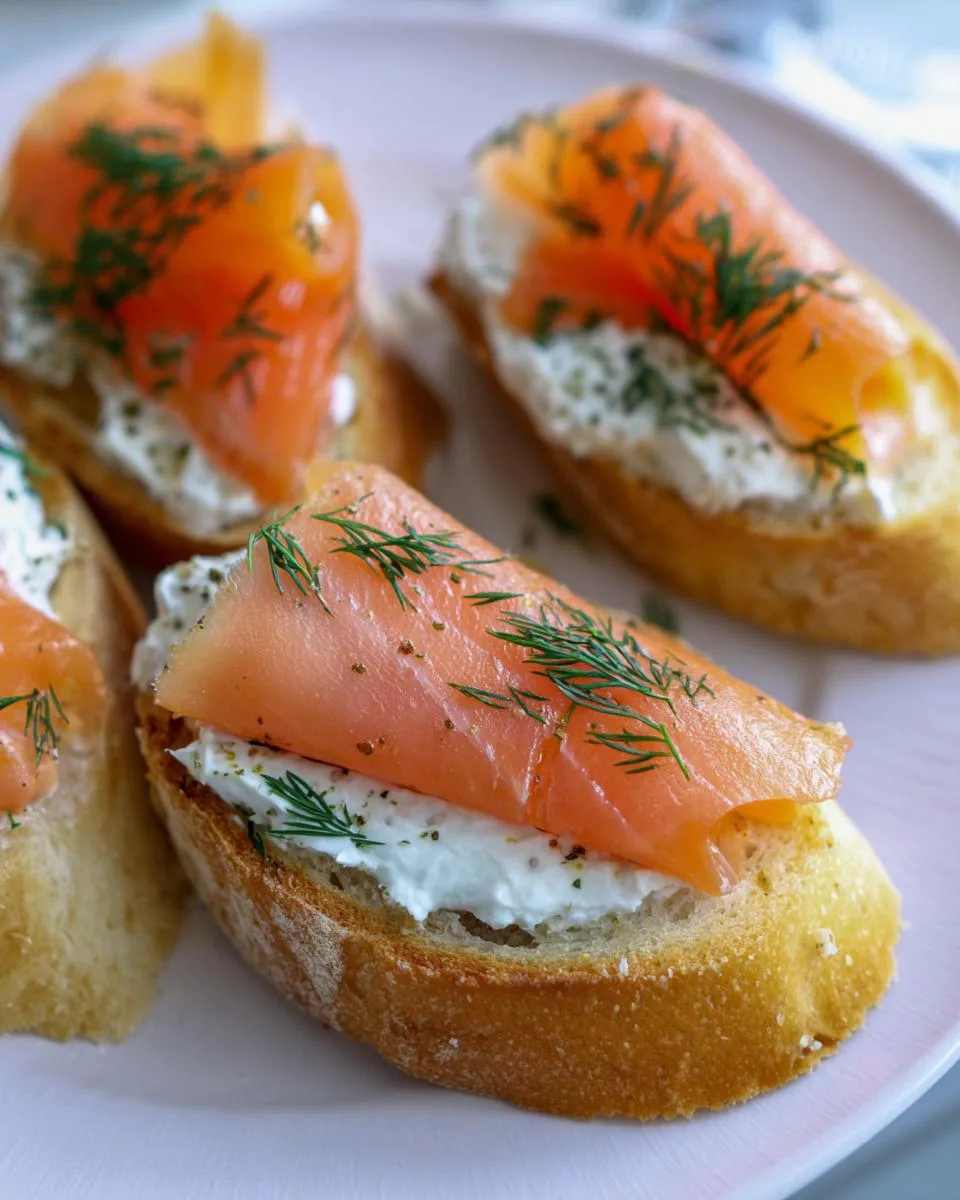 Smoked Salmon and Cream Cheese Crostini - detail 4