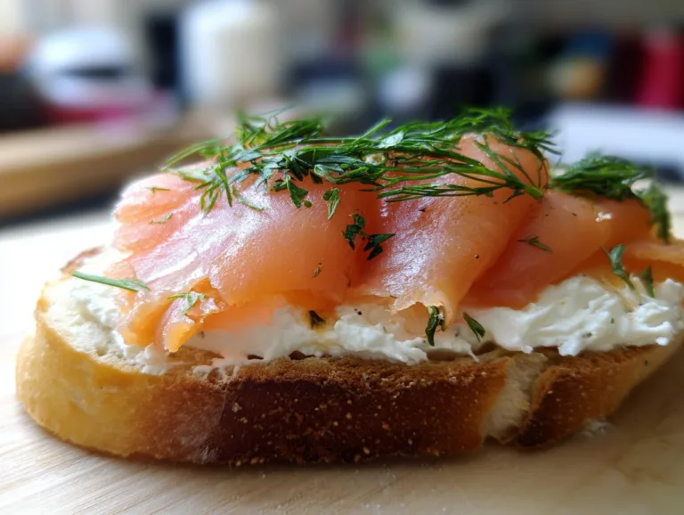 Smoked Salmon and Cream Cheese Crostini
