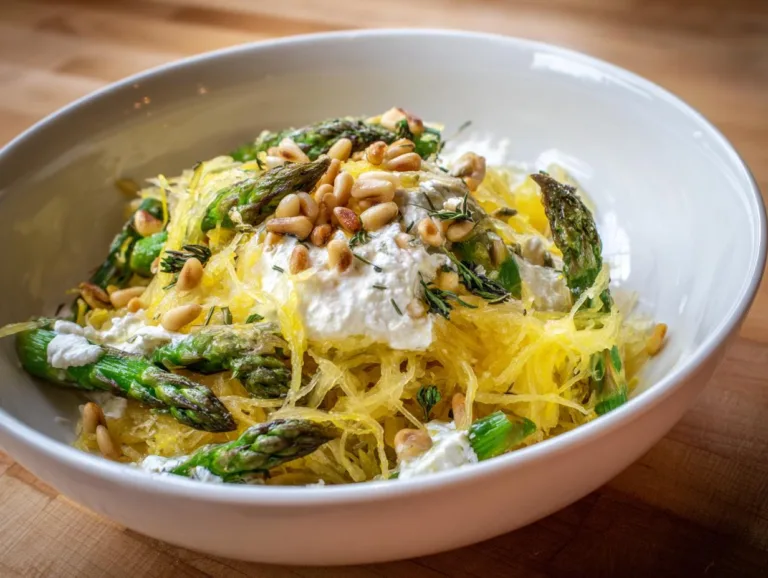 Spaghetti Squash With Asparagus Ricotta Lemon And Thyme