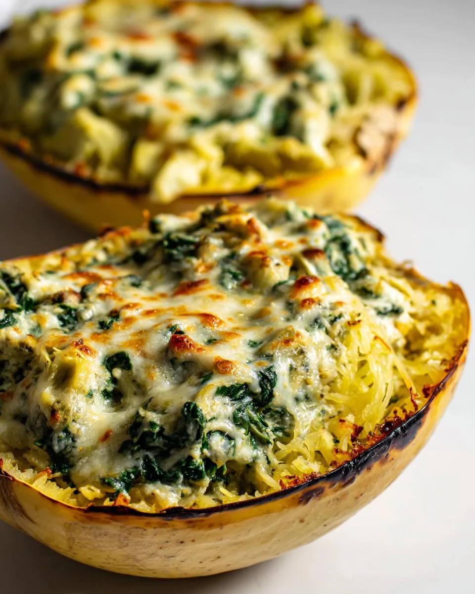 Spinach Artichoke Stuffed Spaghetti Squash - detail 3