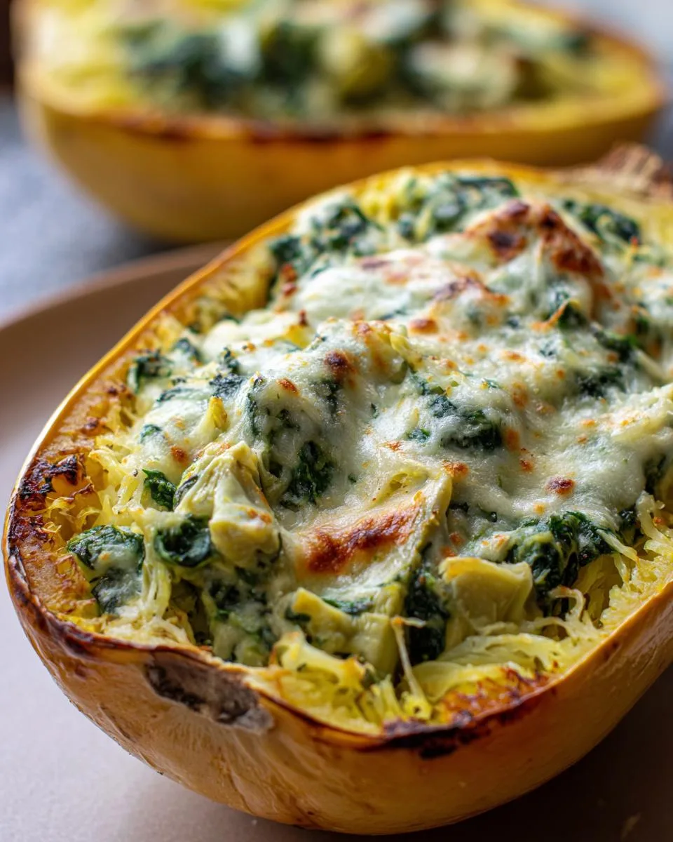 Spinach Artichoke Stuffed Spaghetti Squash - detail 4
