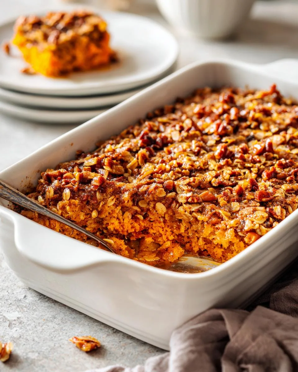 pumpkin oatmeal dump cake - detail 3