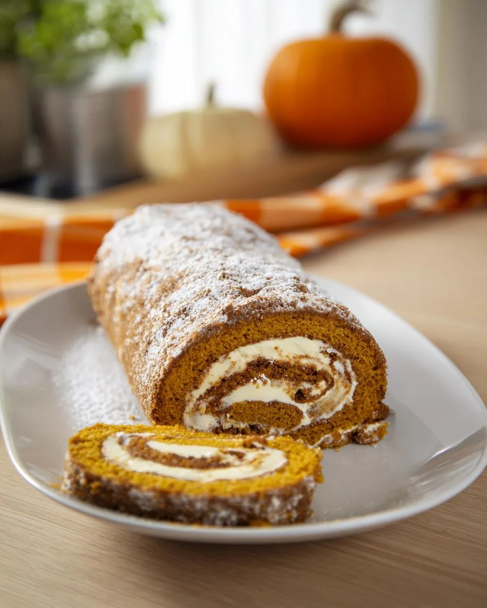 pumpkin spice roll cake - detail 3