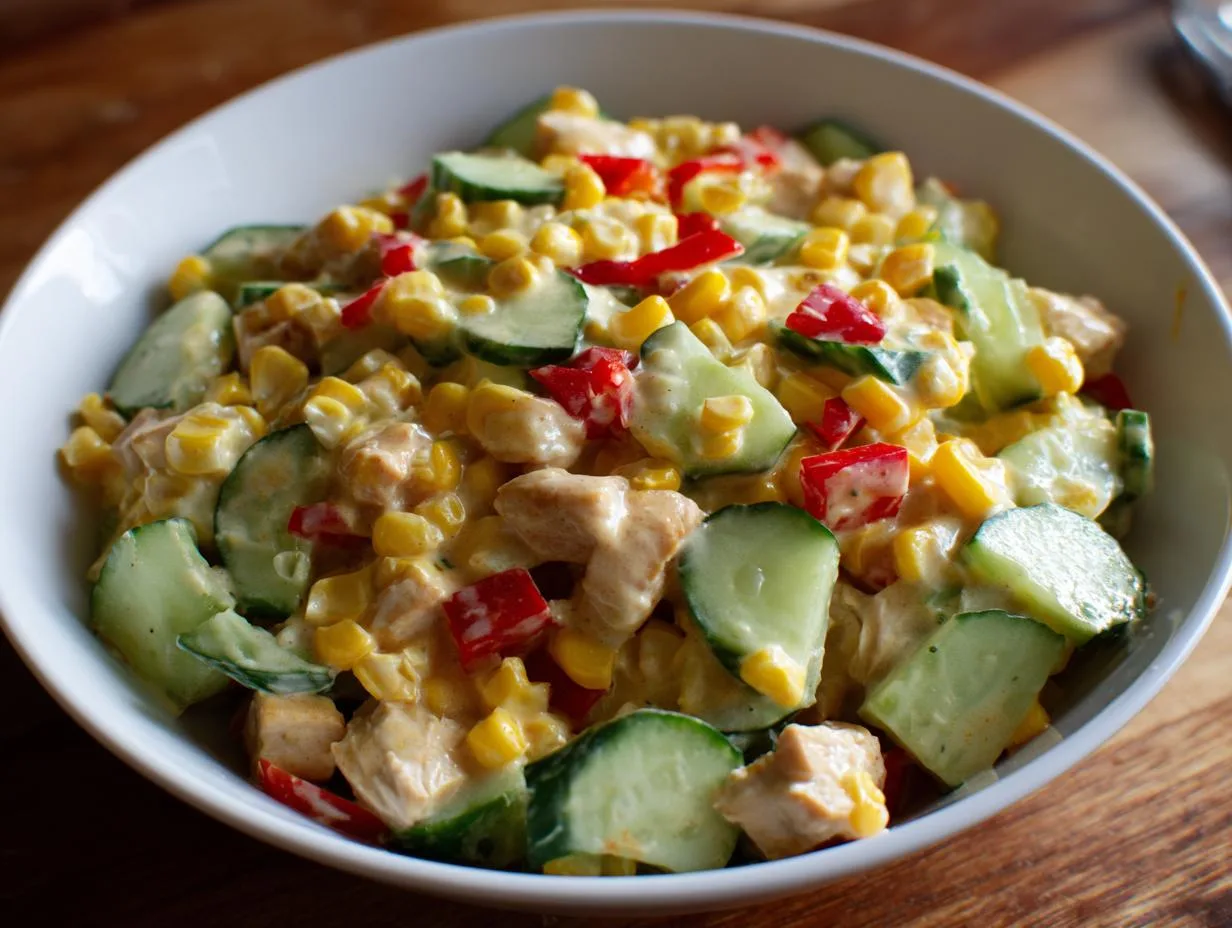 10-Minute Street Corn Cucumber Salad: Summer Lifesaver