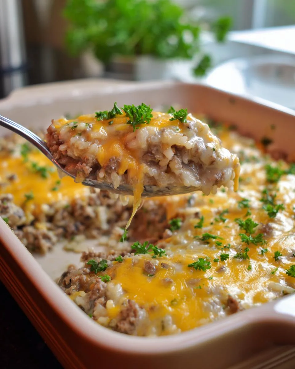 Cheesy Hamburger Rice Casserole - detail 3