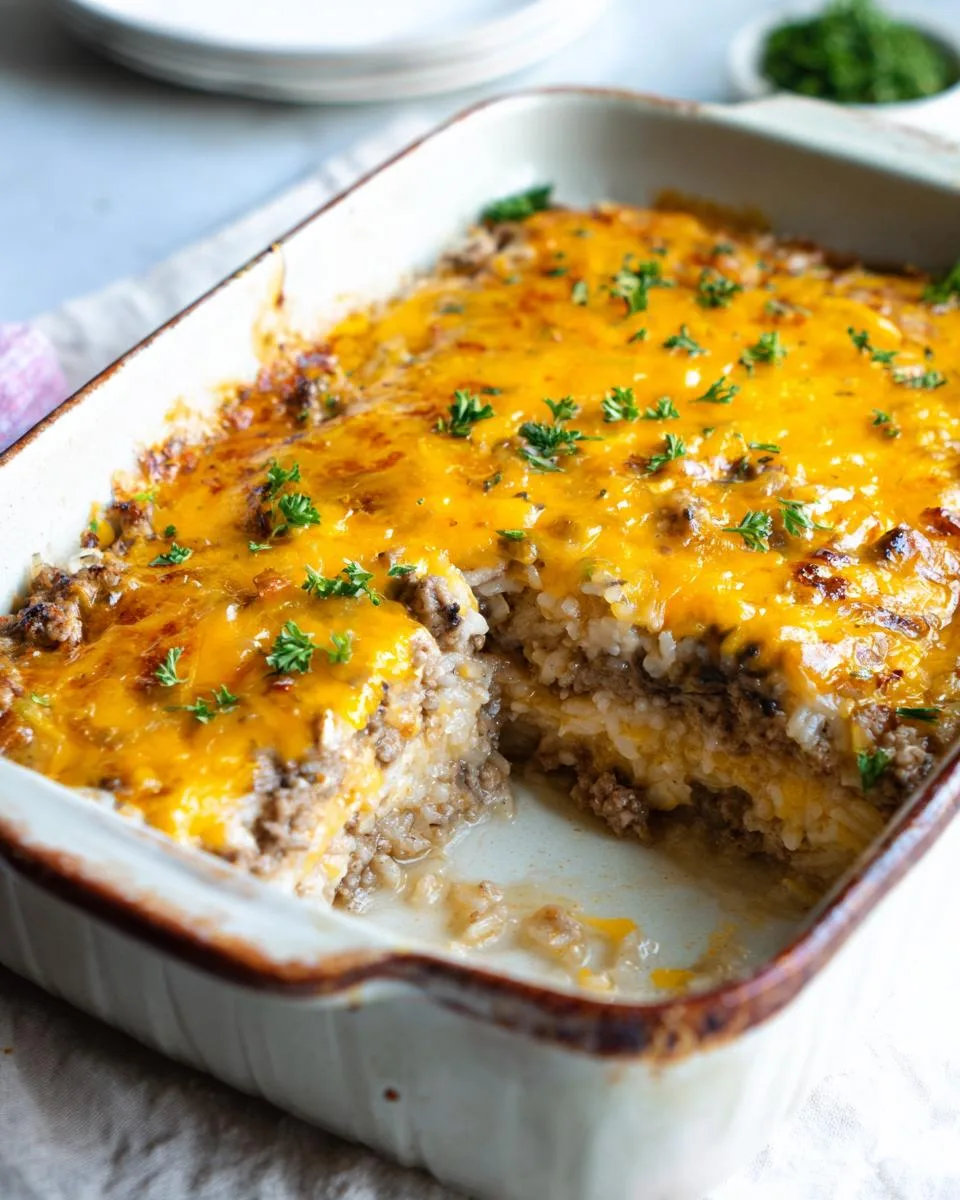 Cheesy Hamburger Rice Casserole - detail 4