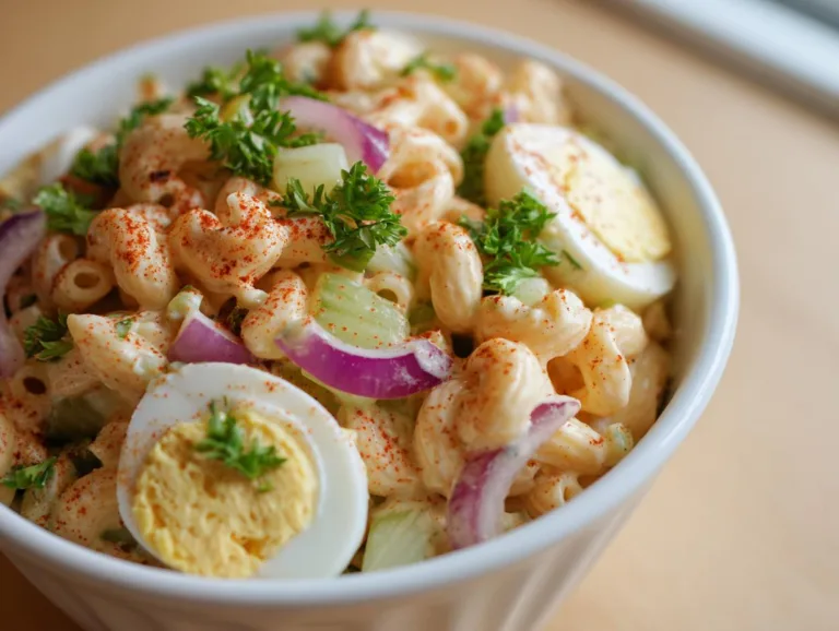 Creamy Deviled Egg Macaroni Salad