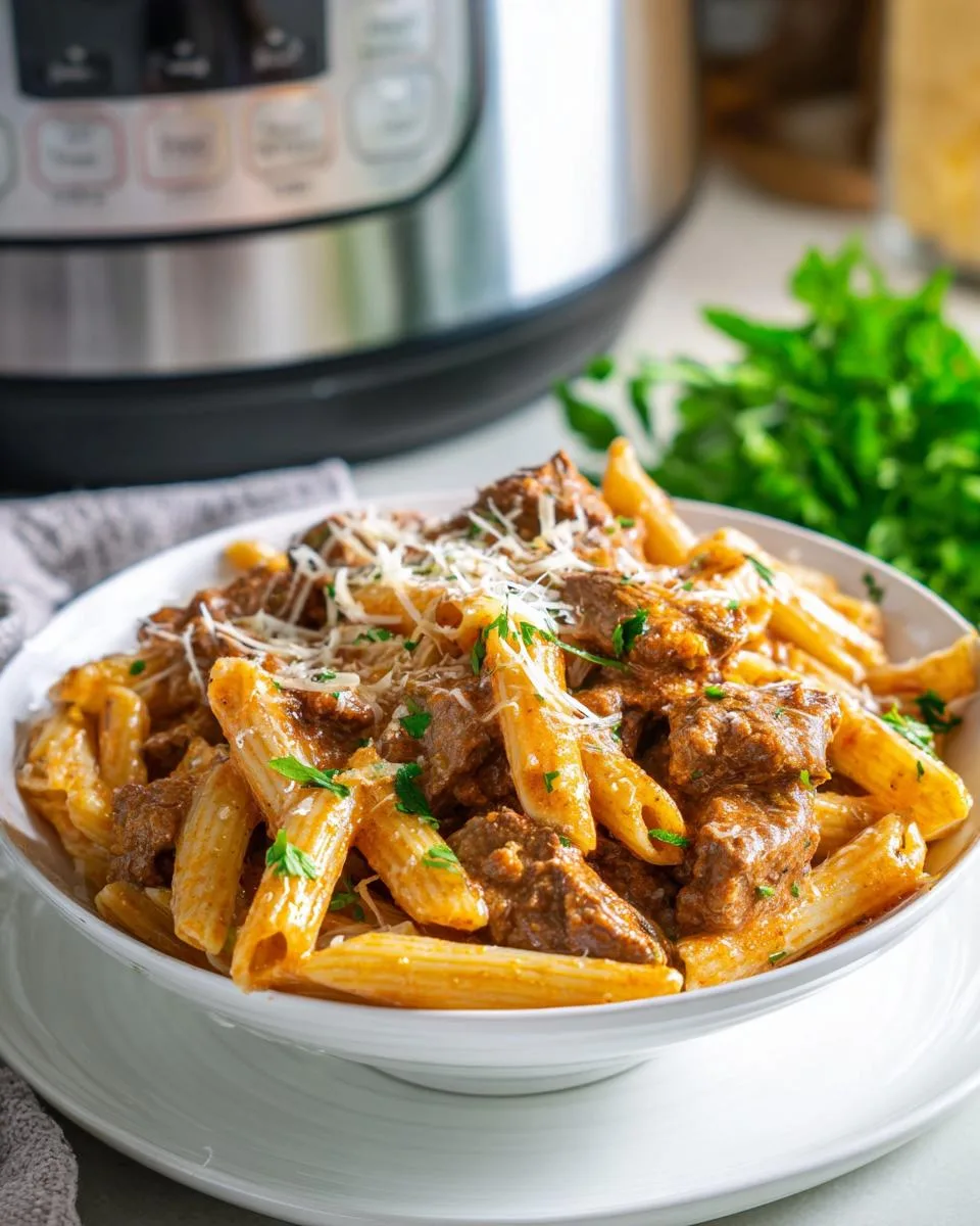 Creamy Slow Cooker Beef Pasta - detail 3