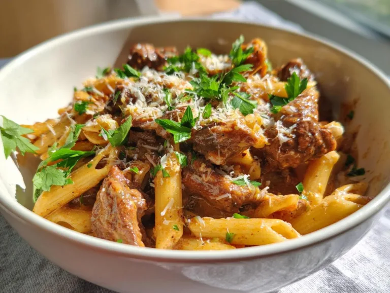 Creamy Slow Cooker Beef Pasta