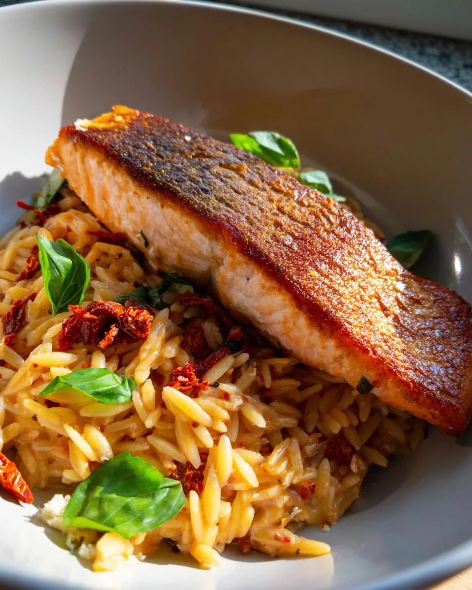 Creamy Sun-Dried Tomato Salmon Orzo - detail 4