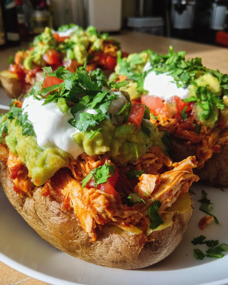 Crockpot Salsa Chicken Stuffed Potatoes - detail 3